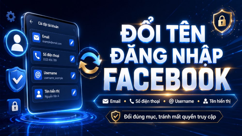 Đổi tên đăng nhập Facebook: đổi đúng mục, tránh lỗi